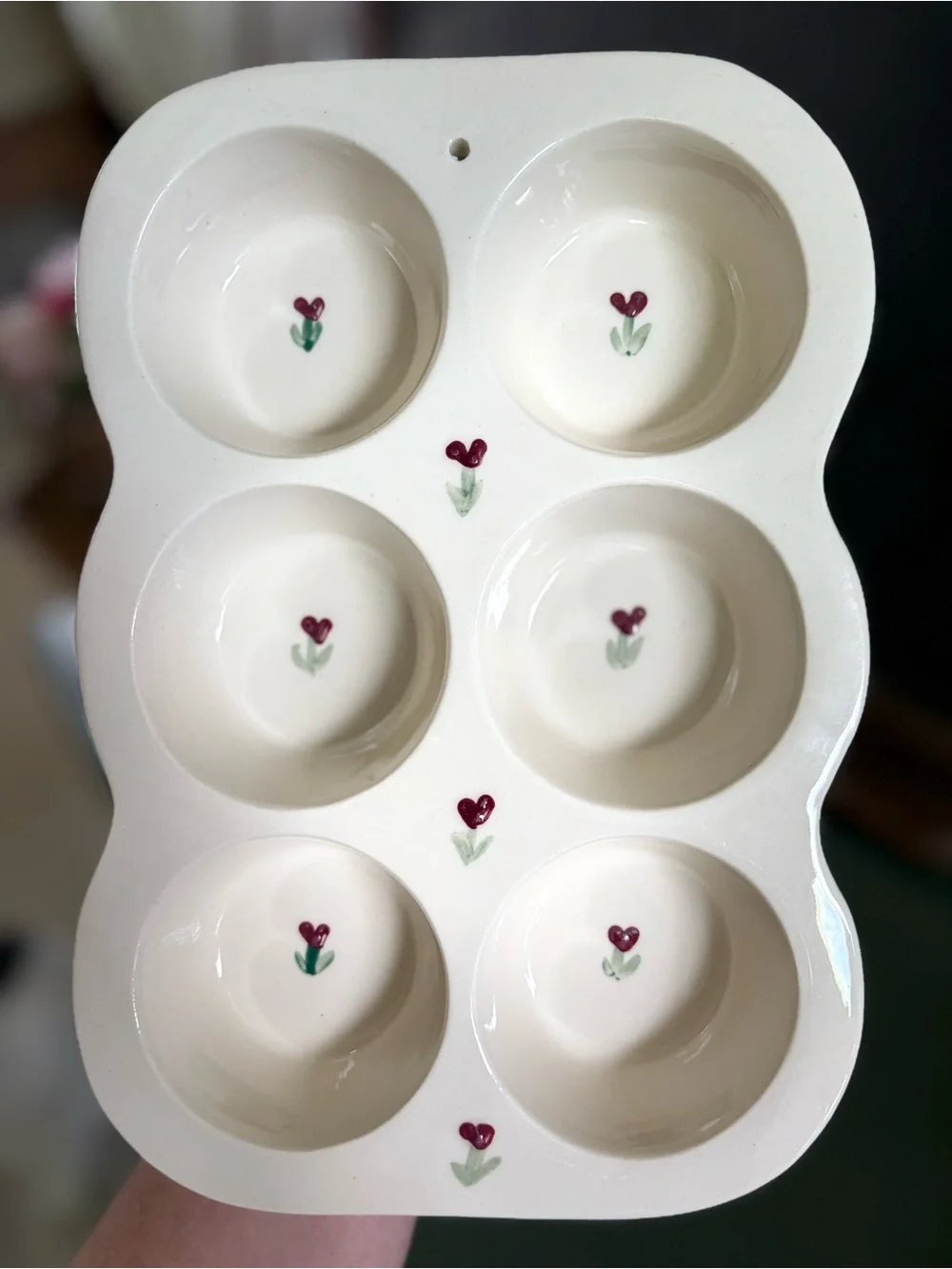 Vintage Hartstone Stoneware Muffin Pan Provincial Posy Design